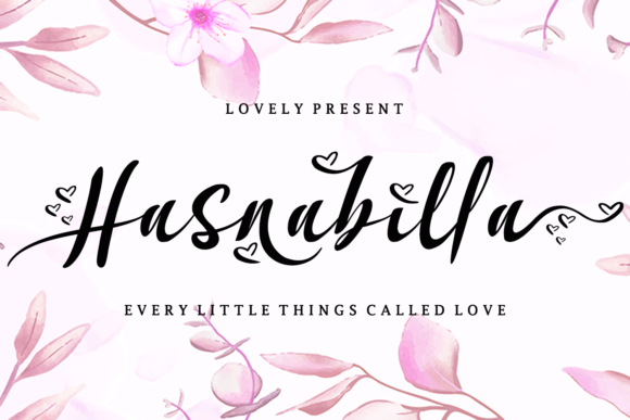 Hasnabilla: A Handwritten Font with Romantic Charm